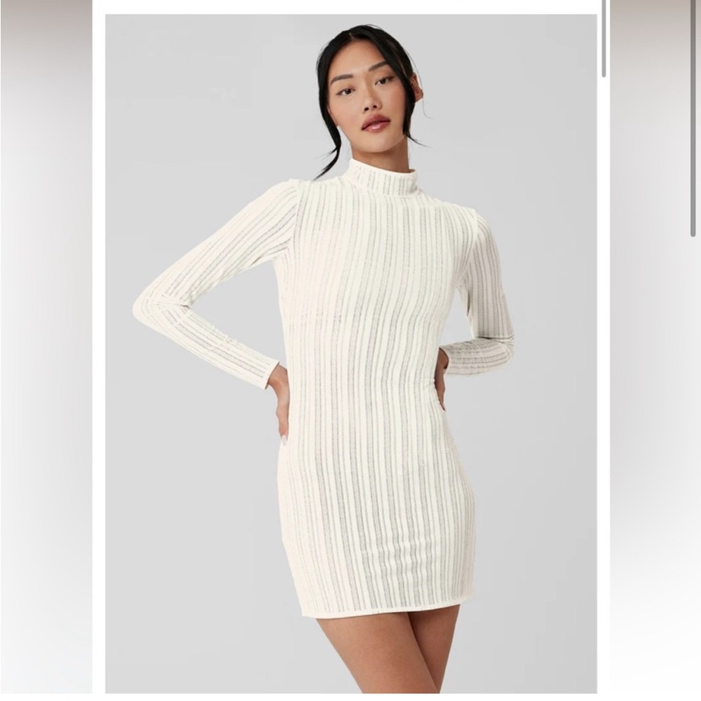 Alo  White/ ivory  Ribbed Knit Dress